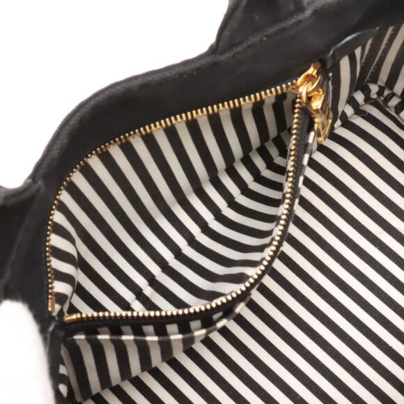 Prada Canapa Canvas x Leather Two-Way Handbag Black - Picture 9 of 16